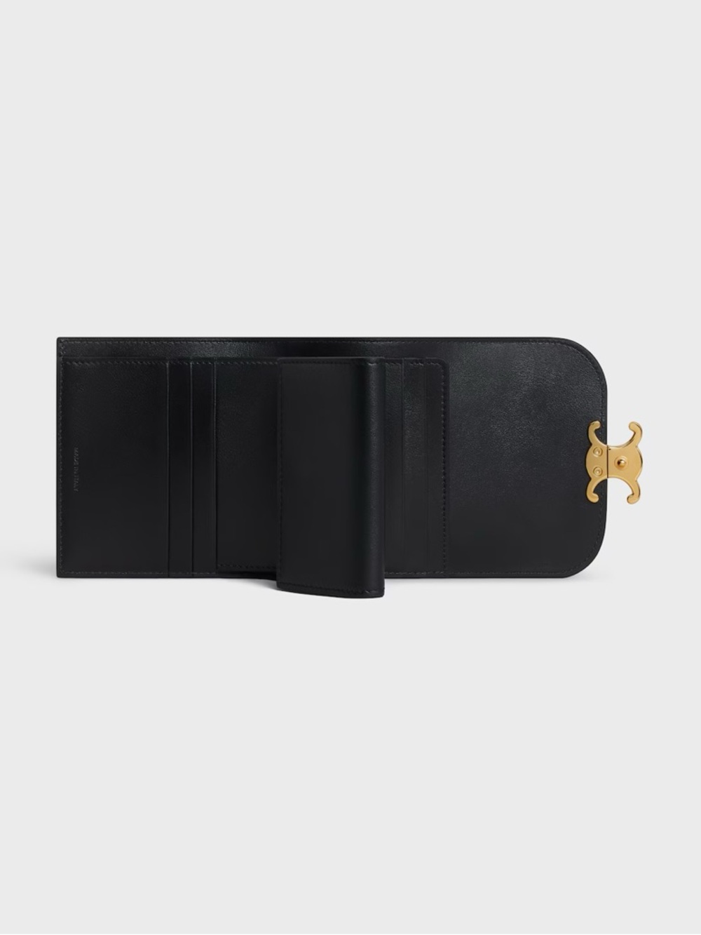 Celine SMALL FLAP WALLET TRIOMPHE IN SHINY CALFSKIN - Picture 2 of 15